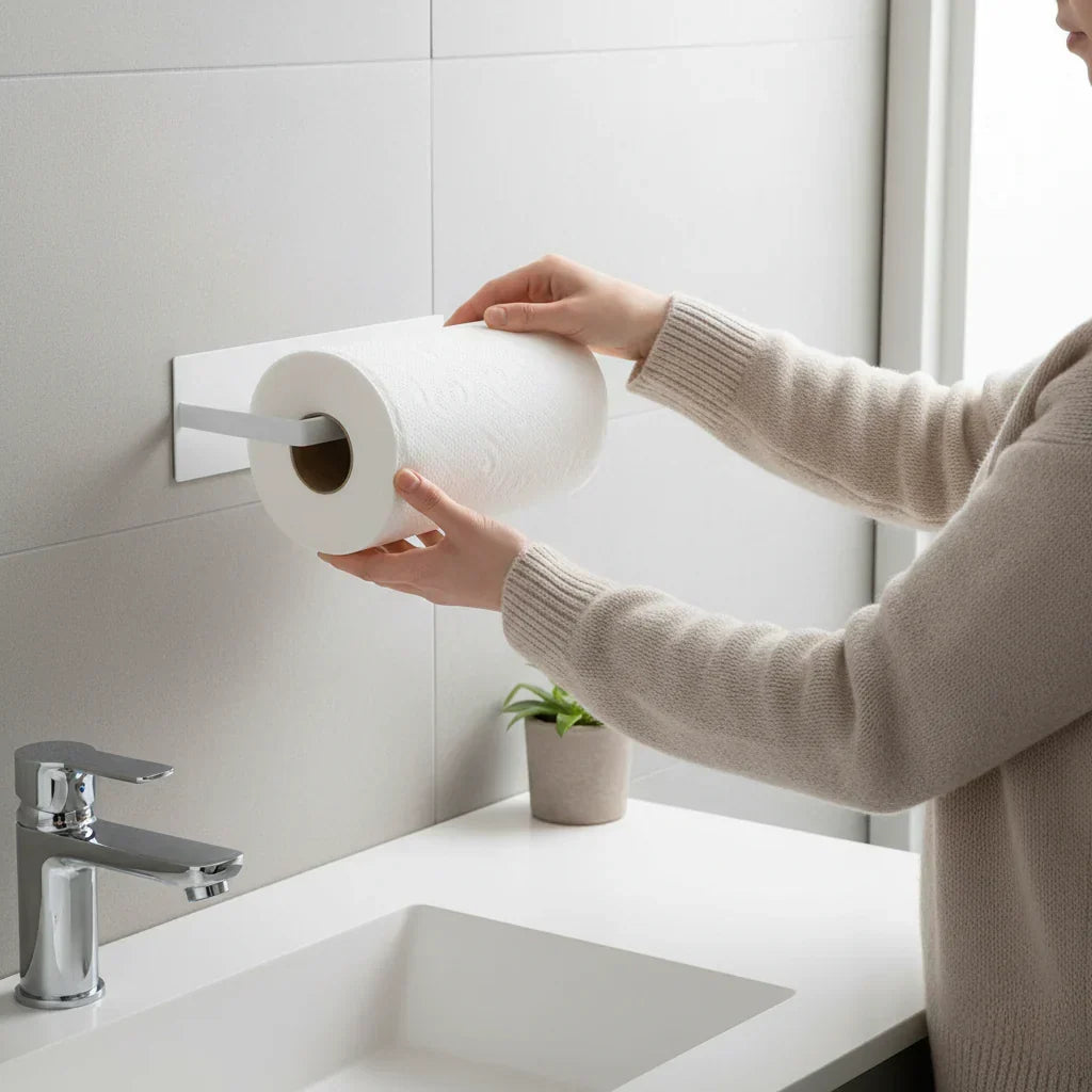 Wall-Mounted Iron Paper Towel Holder - Space-Saving Design — photo 14
