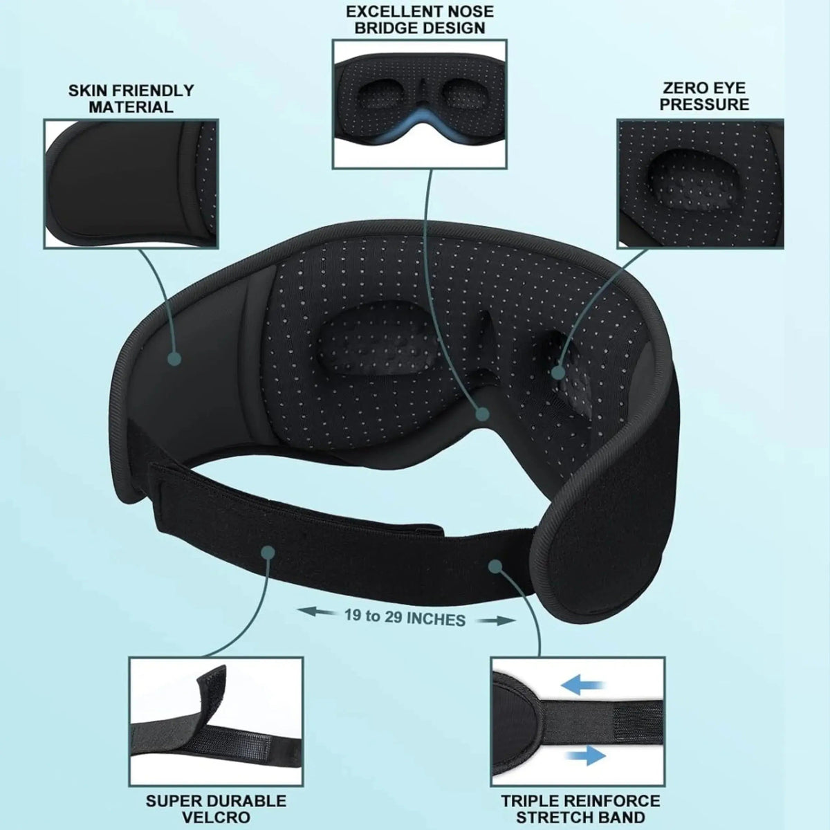 Slumblr® Bluetooth Sleep Mask with Headphones 3D Contoured Design — photo 7