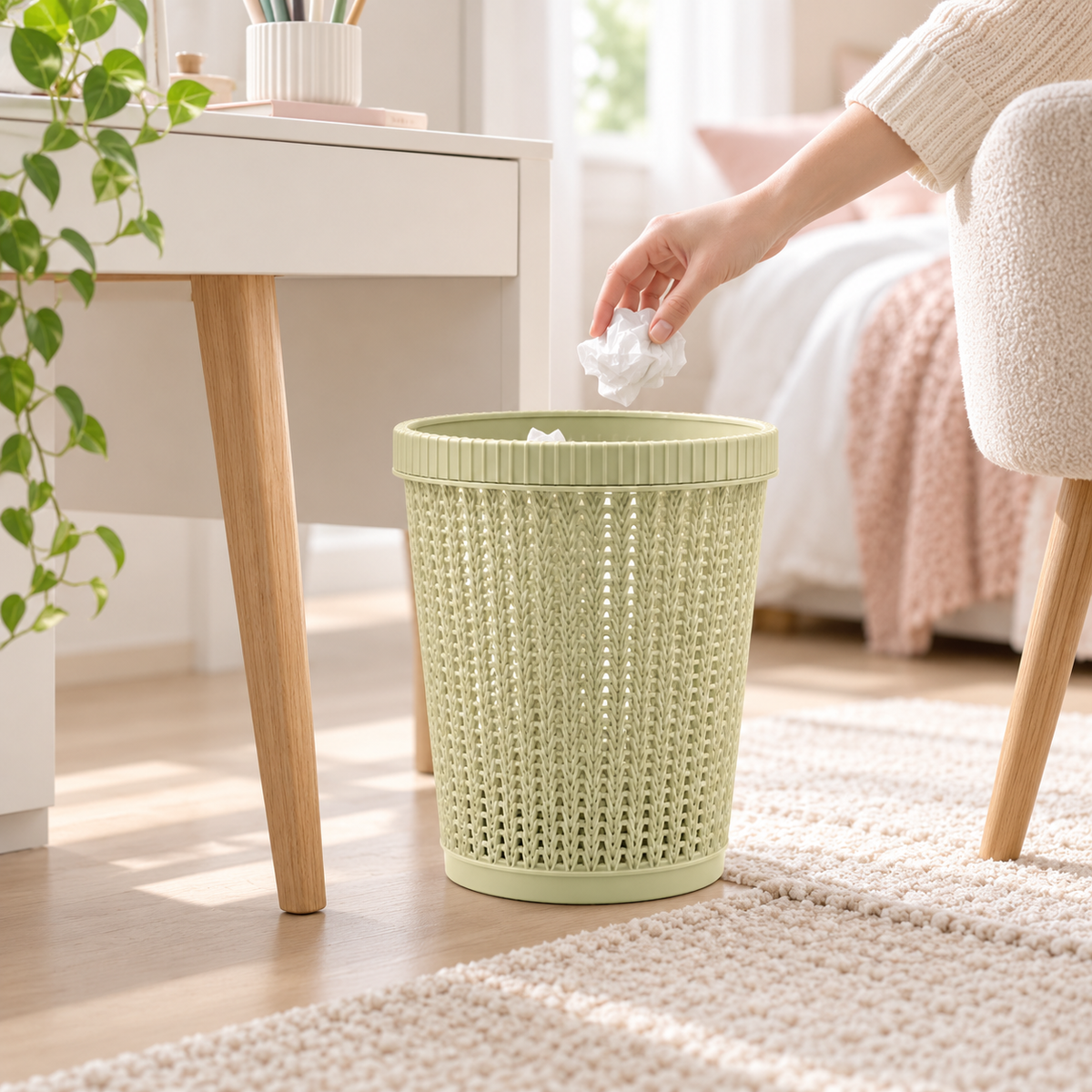 Compact Waste Bin Lightweight Small Garbage Decorative Design — photo 7
