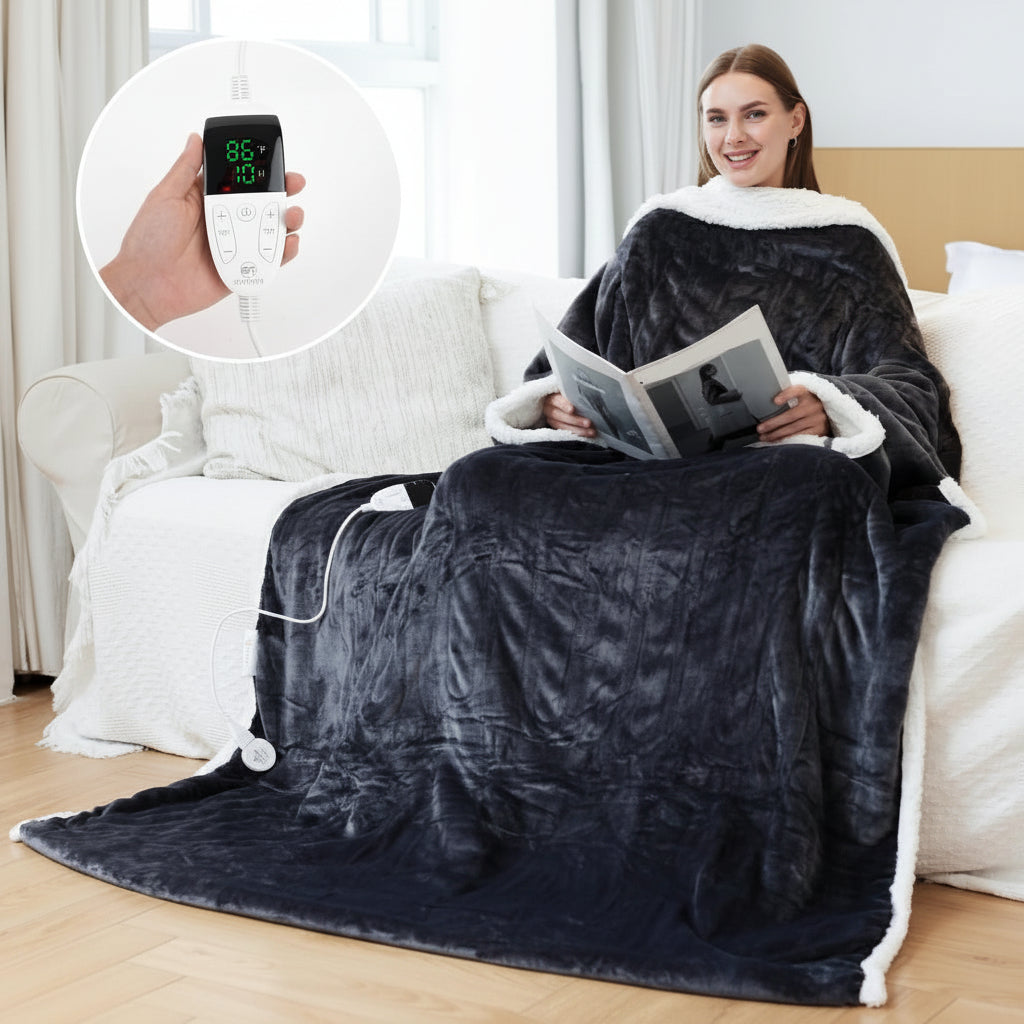 Wearable Electric Heated Blanket - Sherpa Fleece Throw for Adults — photo 9