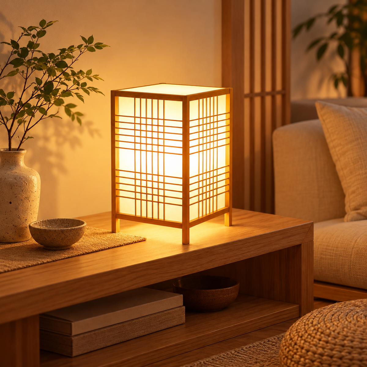 Japanese Soft Light Bamboo Table Lamp Zen Style — photo 4