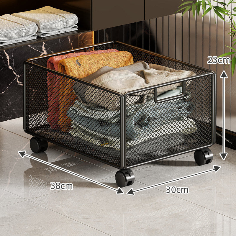 Mesh Metal Storage Basket with Integrated Handle and Stackable Design — photo 1