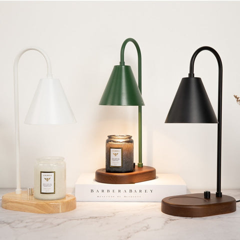 Candle Warmer Lamp with Dimmer – Wood Base & Metal Shade Candle Warmer for Jar Candles, Flameless, 2 Bulbs Included, 3 Colours — photo 14