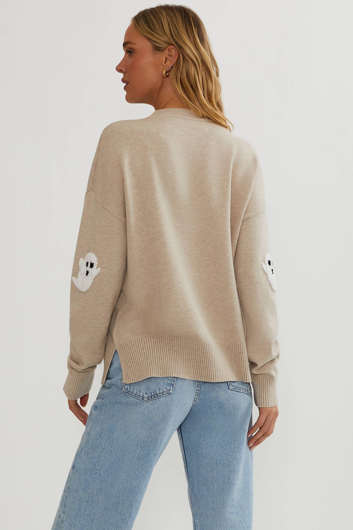 Women's Ghost Appliqué Knit Jumper - Cosy Long-Sleeve Jumper — photo 5