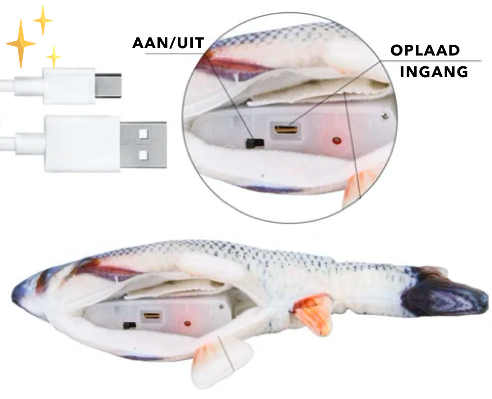 Flopping Fish Cat Toy – 4 Pack Interactive Moving Fish Cat Toys with Motion Sensor, USB Rechargeable — photo 12