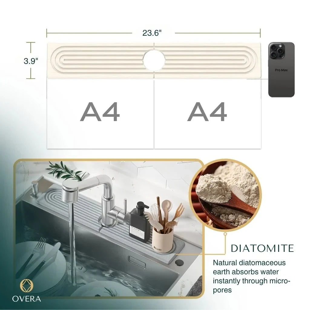 Diatomaceous Earth Faucet Splash Guard with Quick-Drying Absorbent Stone Finish — photo 9