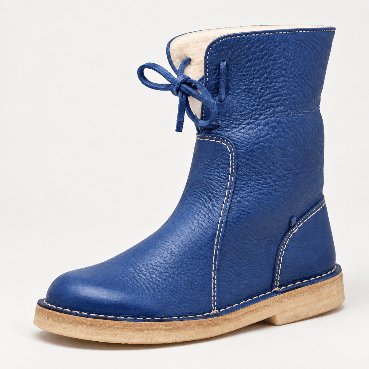 Izabela - Women's Shearling-Trim Lace-Up Winter Boots with Pull Tab — photo 6