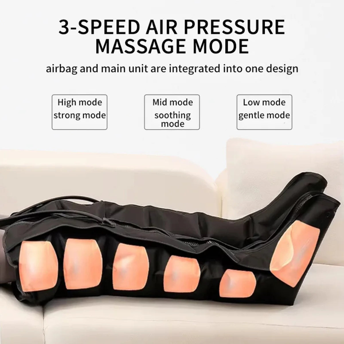 Electric Pneumatic Leg Massager for Thighs, Calves & Feet with Remote Control — photo 5