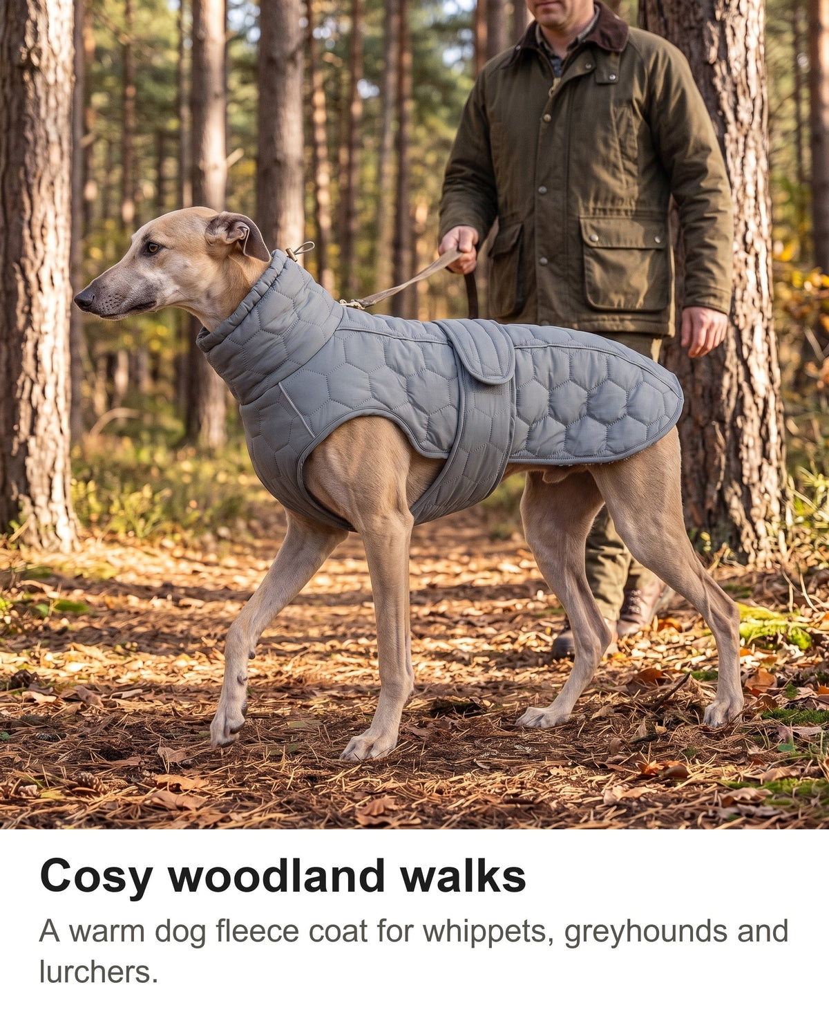 Dog Fleece Coat - Quilted Winter Coat with High Neck for Whippets & Greyhounds — photo 12