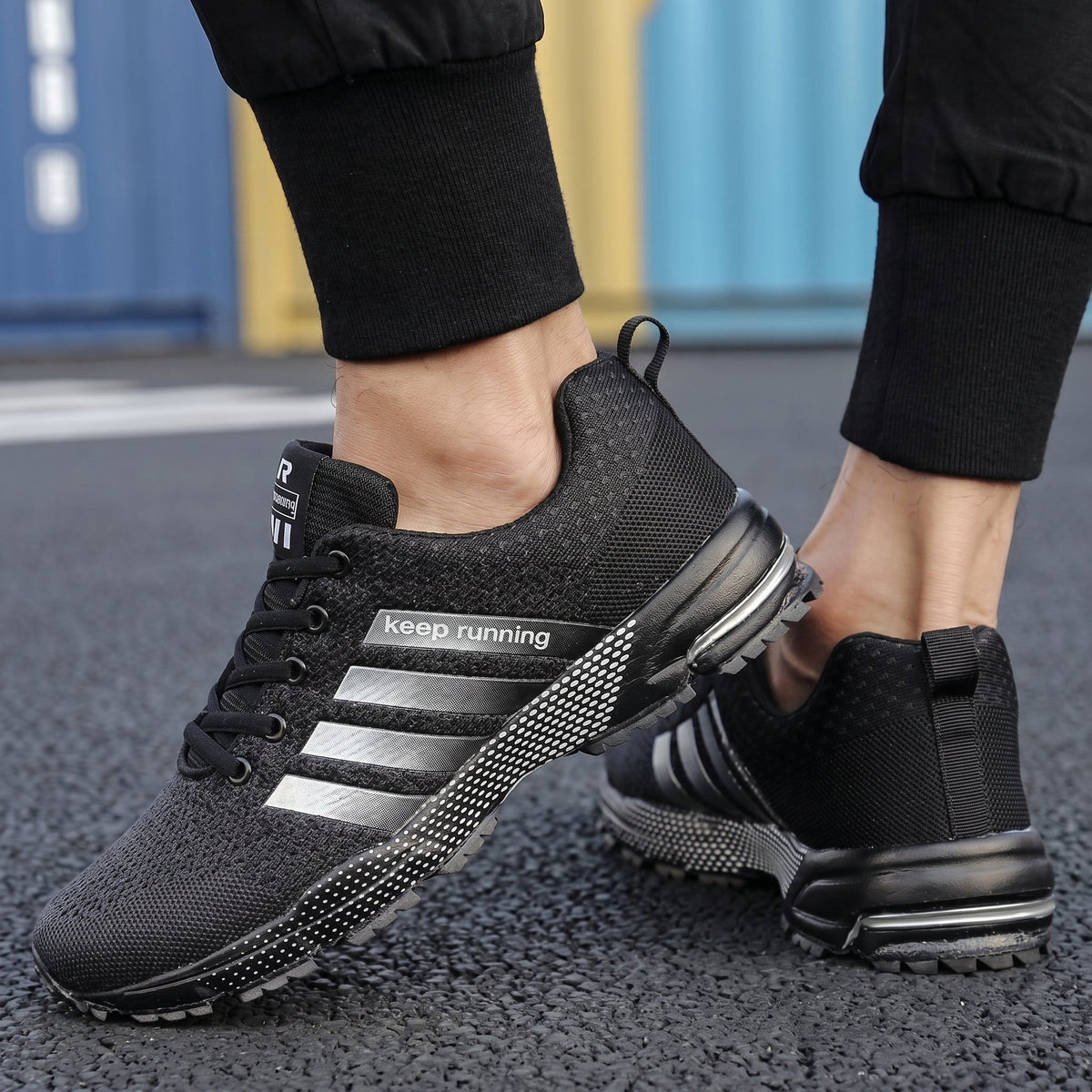 Theo - Men's Orthopaedic Sport Trainers with Striped Detail — photo 12