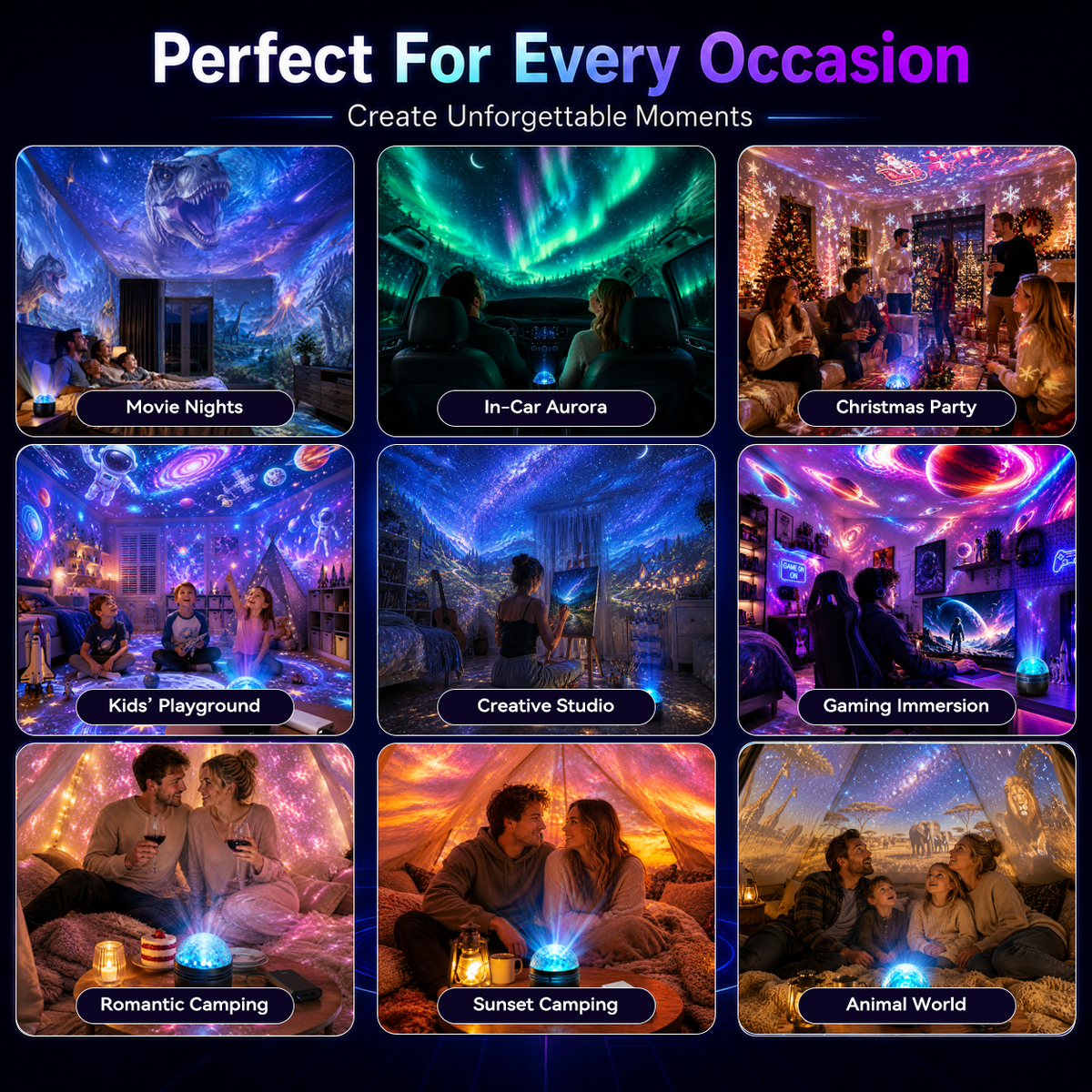 360° Dynamic Galaxy Sky Projector Night Light with Gooseneck and USB Power — photo 2