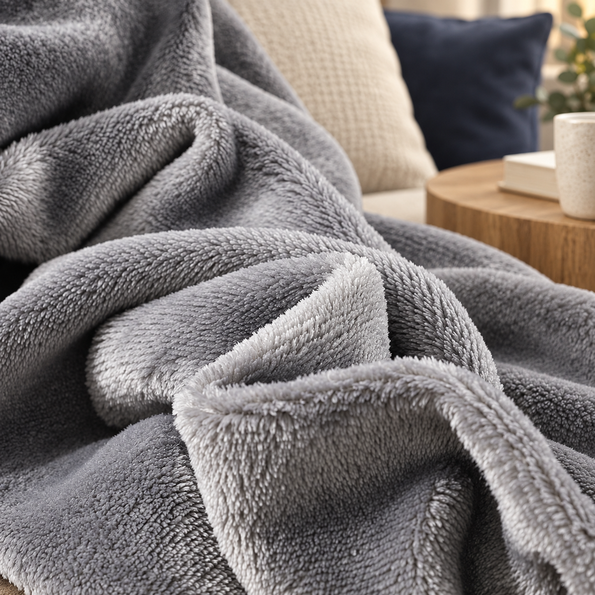 Grey Flannel Heated Throw – 6 Heat Settings & Timer — photo 3