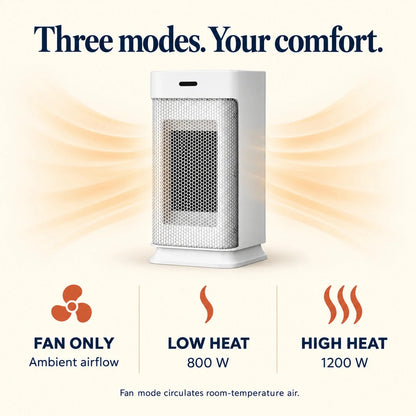 Compact Oscillating Fan Heater – 800/1200 W & Remote Control — photo 3