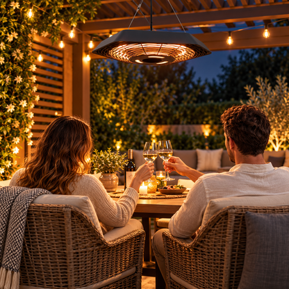 2000W Hanging Electric Patio Heater with Remote Control – Black — photo 6