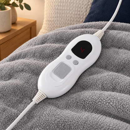 Grey Flannel Heated Throw – 6 Heat Settings & Timer — photo 4