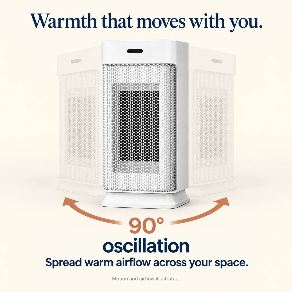 Compact Oscillating Fan Heater – 800/1200 W & Remote Control — photo 4