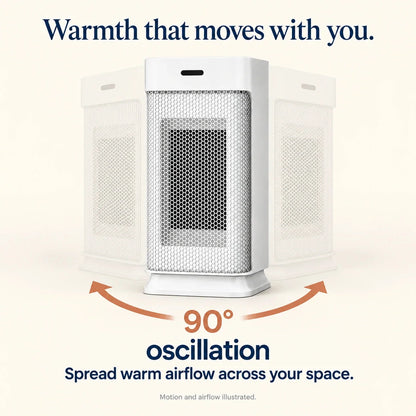Compact Oscillating Fan Heater – 800/1200 W & Remote Control — photo 4