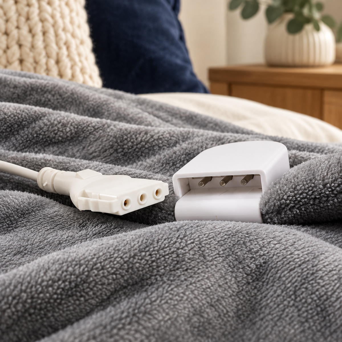 Grey Flannel Heated Throw – 6 Heat Settings & Timer — photo 5