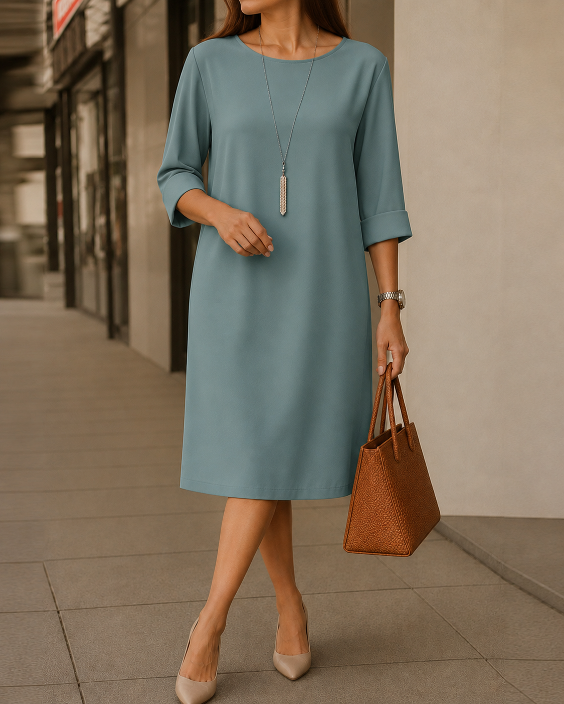Flowy Midi Dress with a Smoothing, Tummy-Flattering Fit — photo 5