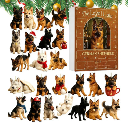 2026 Christmas German Shepherd Advent Calendar - 24 Pieces of 2D Flat Decorations — photo 2