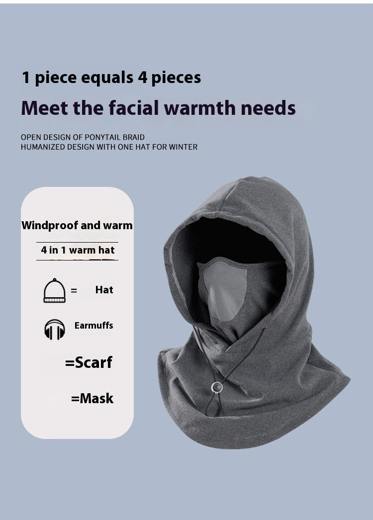 3-in-1 Thermal Fleece Balaclava | Windproof Hood, Neck Warmer & Face Mask in One | Warm Winter Ski, Cycling, Running & Dog Walking Hat for Men & Women | Adjustable Drawstring | 4 Colours — photo 5