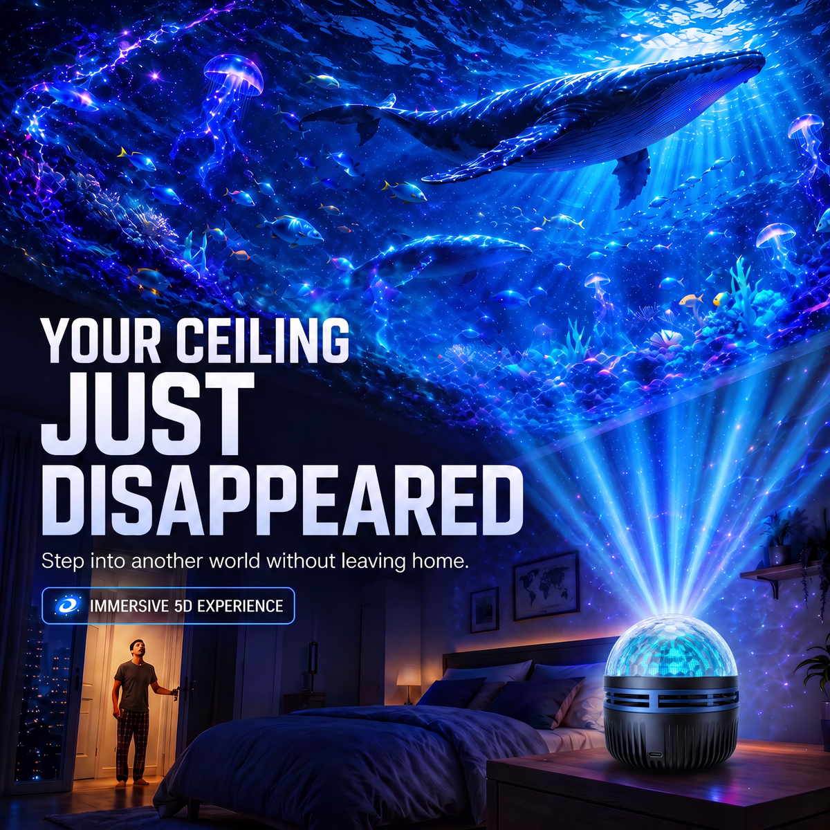 360° Dynamic Galaxy Sky Projector Night Light with Gooseneck and USB Power — photo 8