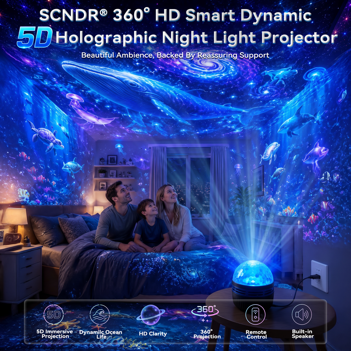 360° Dynamic Galaxy Sky Projector Night Light with Gooseneck and USB Power — photo 10