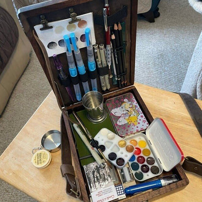 Writers Messenger Box | Walnut Briefcase-Style & Pen Loops | A5 — photo 6