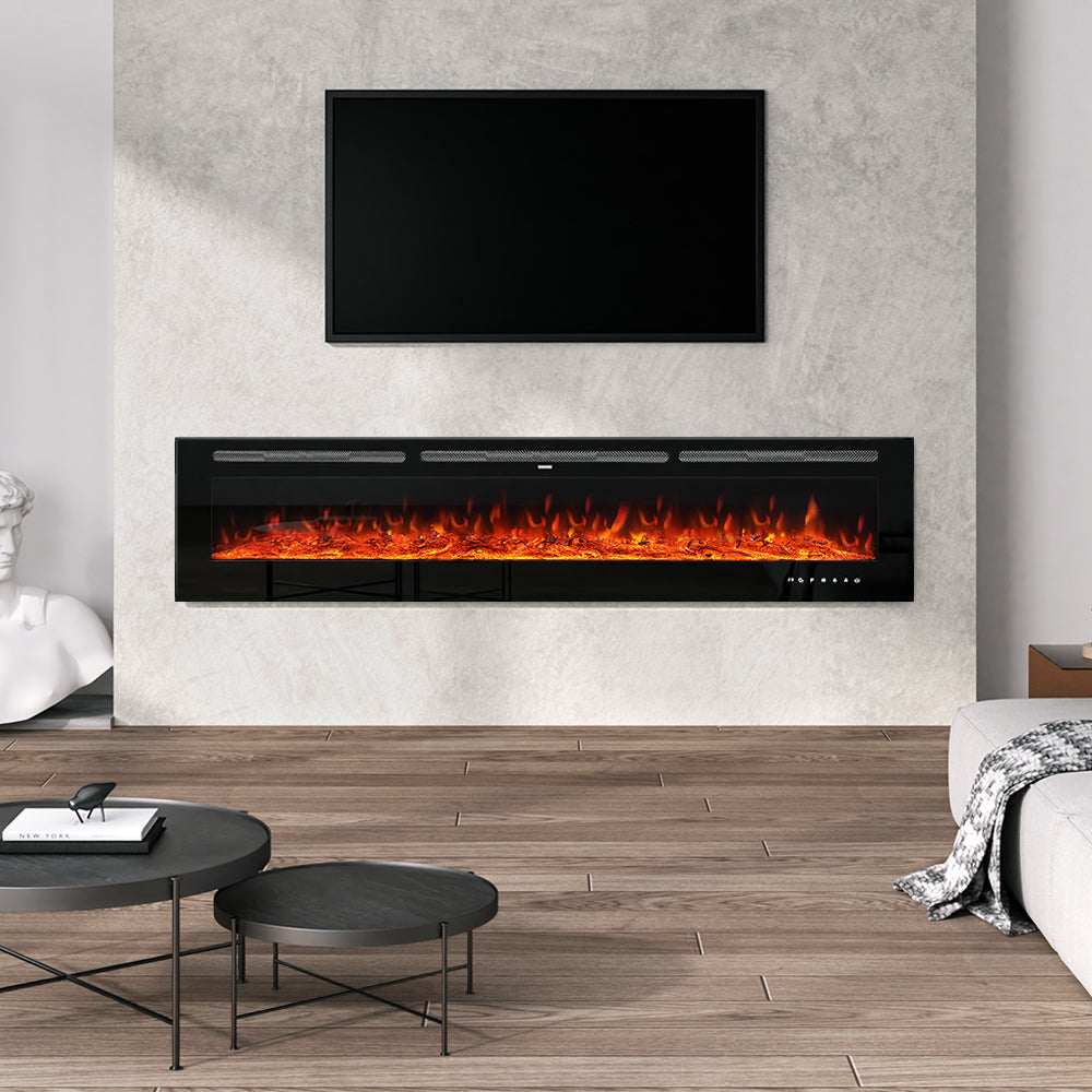 70/80 Inch Wall Mounted/Insert Electric Fireplace with 12 Colour Settings — photo 3