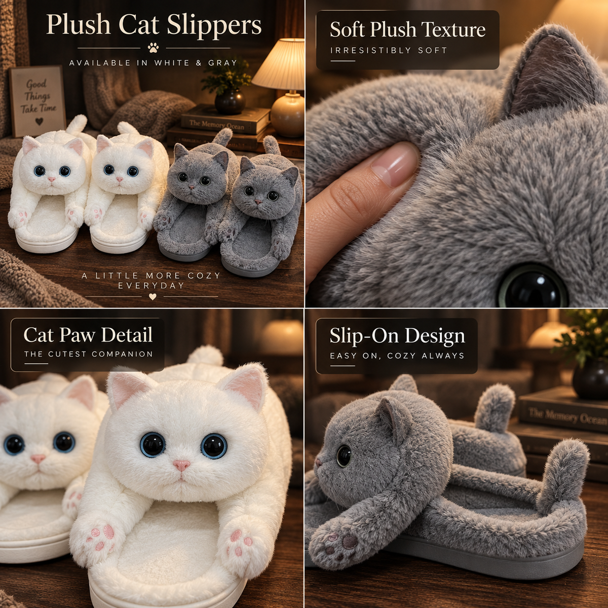 Plush Kitty Slide Slippers — photo 7
