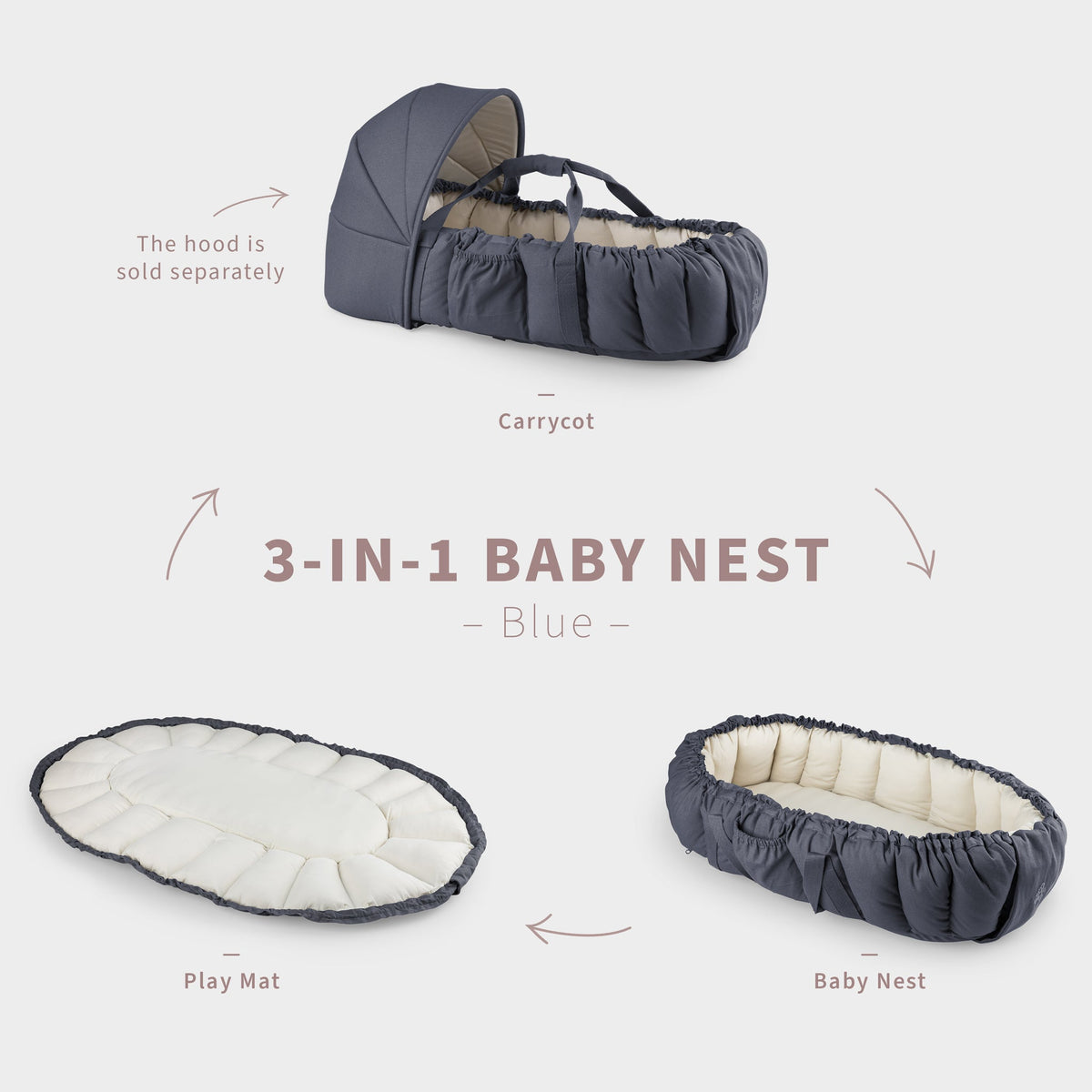 Sebra 3-in-1 Baby Nest in Blue — photo 6