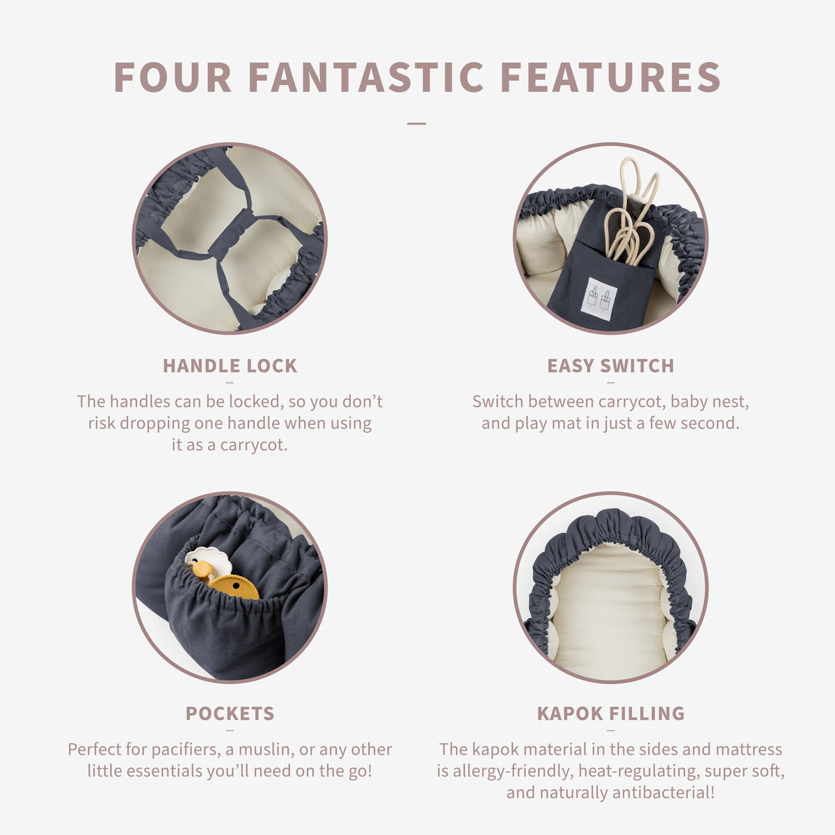Sebra 3-in-1 Baby Nest in Blue — photo 7