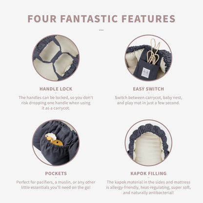 Sebra 3-in-1 Baby Nest in Blue — photo 7