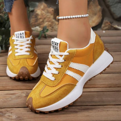 Women's Retro Platform Running Sneakers in Suede for Street Style — photo 6