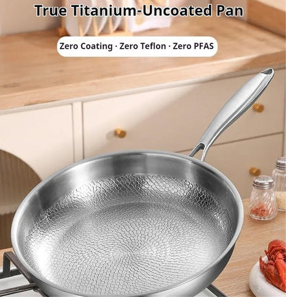 Titanium Frying Pan – Uncoated Non-Stick Hammer-Pattern Cookware — photo 10
