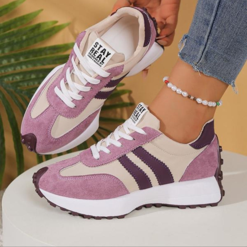 Women's Retro Platform Running Sneakers in Suede for Street Style — photo 11