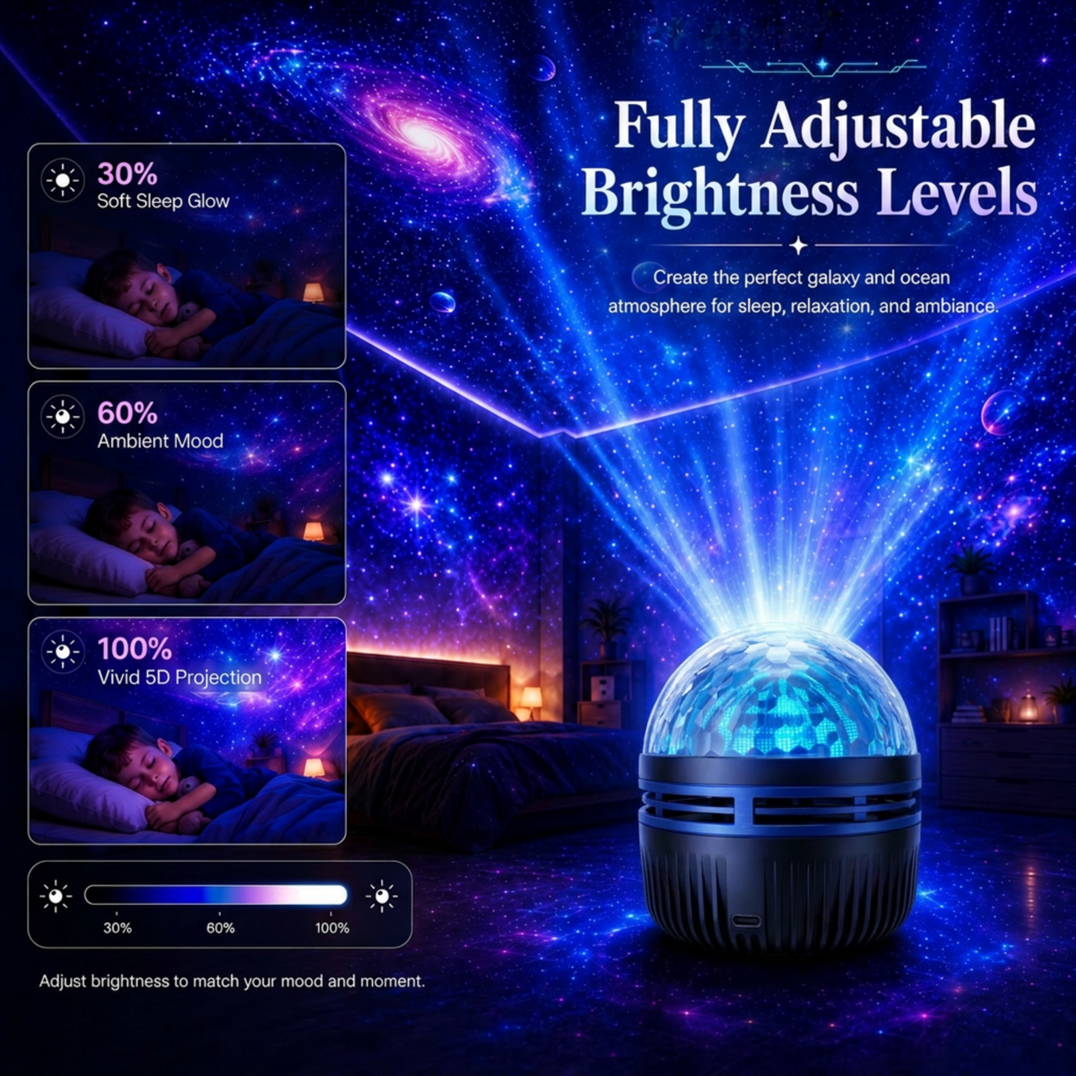 360° Dynamic Galaxy Sky Projector Night Light with Gooseneck and USB Power — photo 11