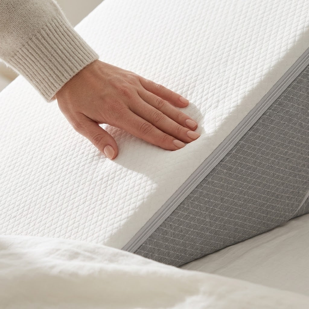 Adjustable Wedge Pillow with Neck Roll and Memory Foam, 56 × 56 cm — photo 3