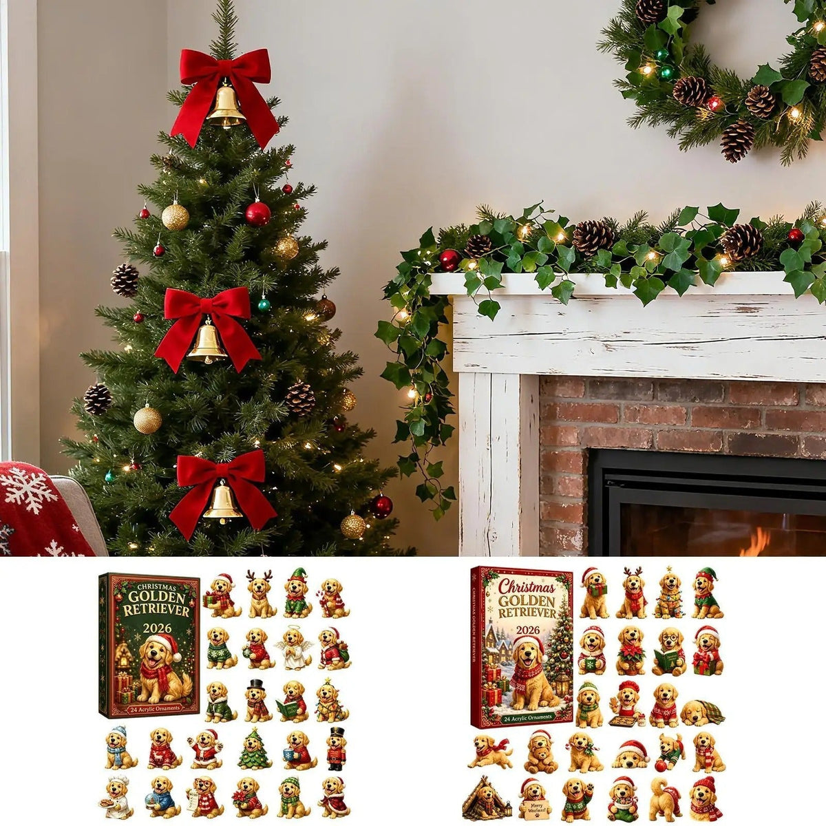 2026 Christmas Advent Calendar Cute American Golden Retriever Pendant 24-Day Countdown Calendar — photo 7