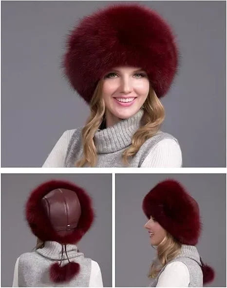 Women's Winter Hat | Natural Fox Fur & Integrated Earmuffs | One Size Fits Most — photo 5