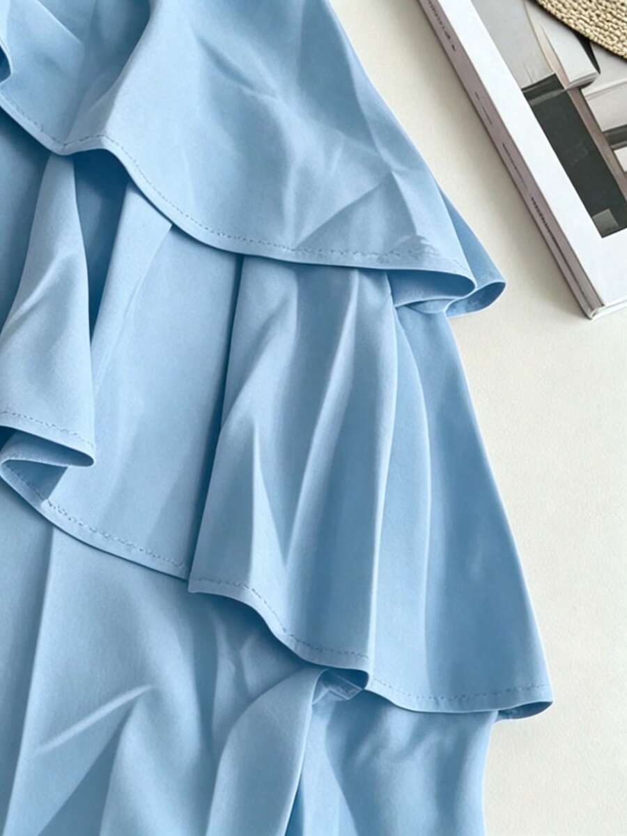 Off-Shoulder Ruffle Tiered Summer Playsuit Set — photo 22