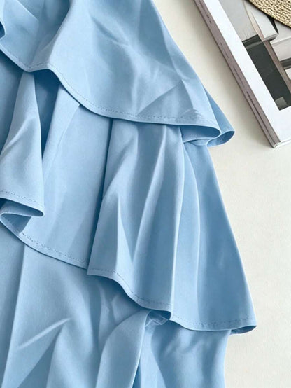 Off-Shoulder Ruffle Tiered Summer Playsuit Set — photo 22