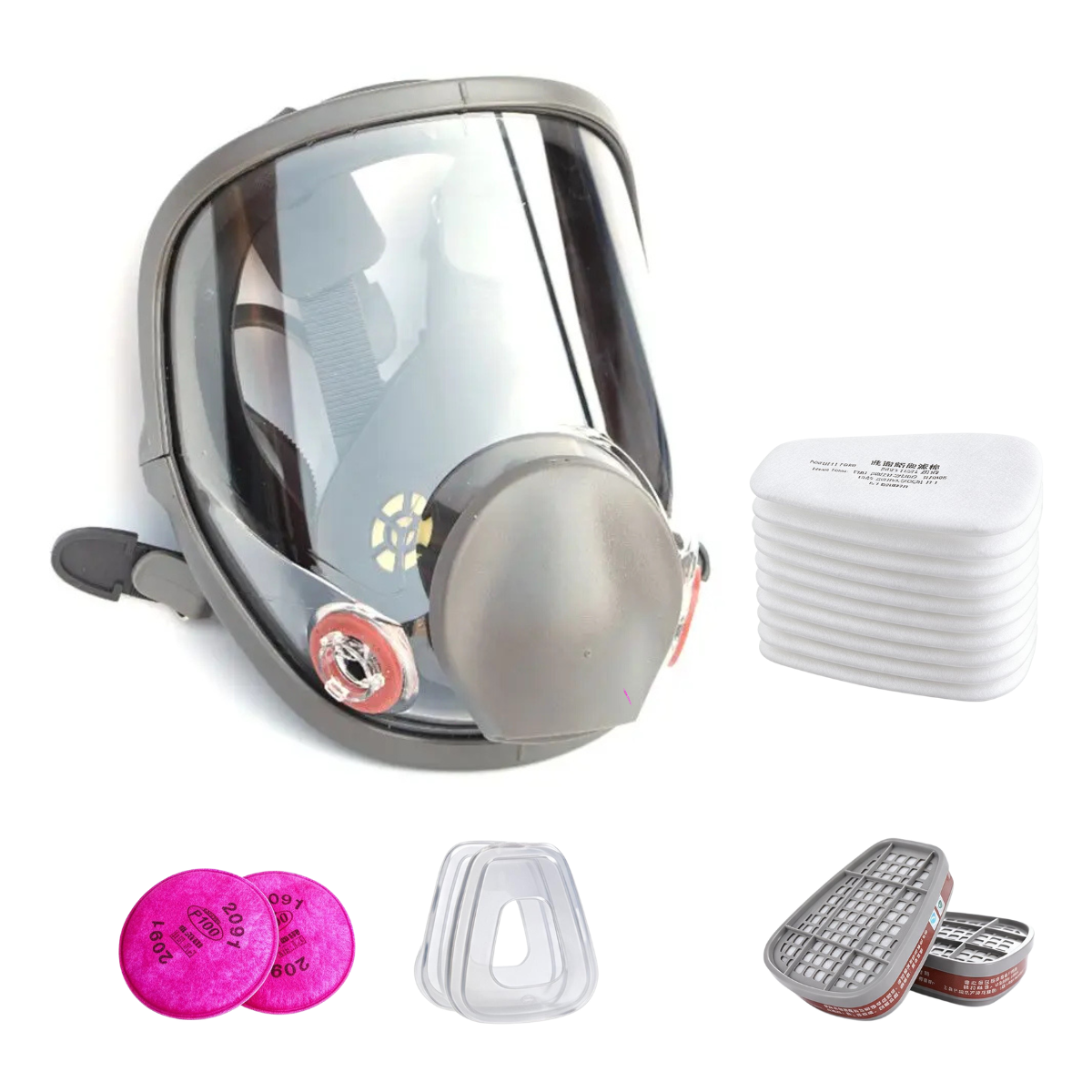 Full Face Respirator Mask with Anti-Fog Lens & Replaceable Filters — photo 4