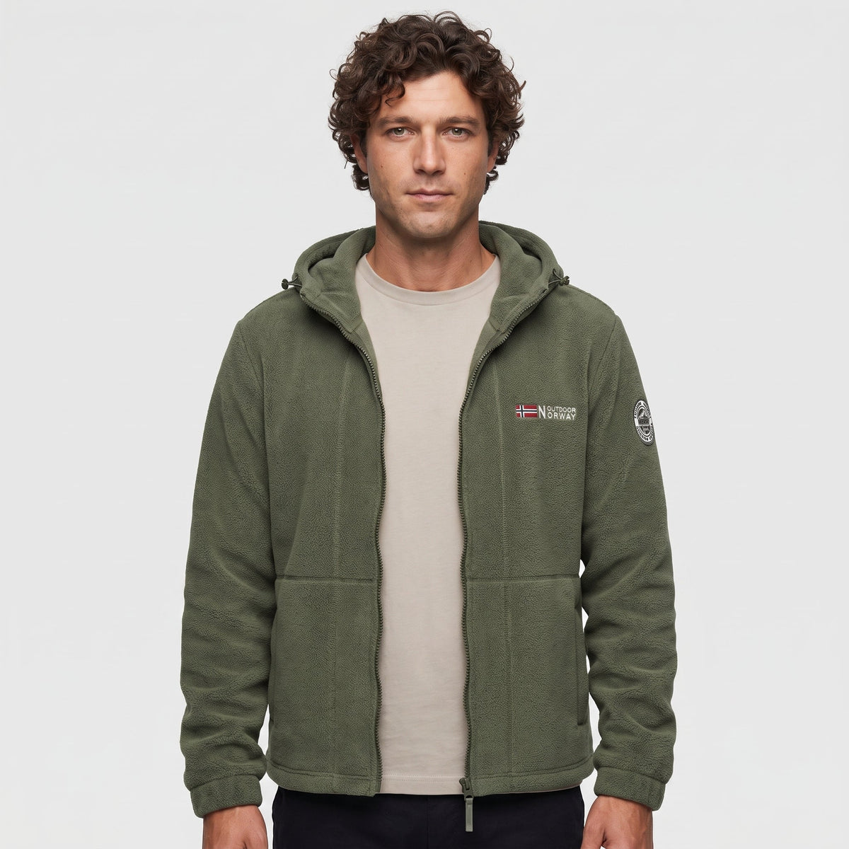 Men's Windproof Hooded Fleece Jacket for Walking & Hiking — photo 1
