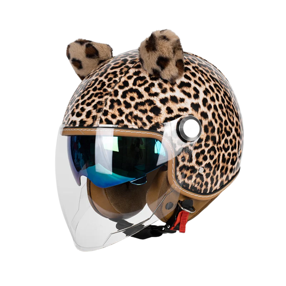 Retro Jet 3/4 Helmet – Open Face Dual Visor DOT/ECE Approved | meowbutter — photo 24