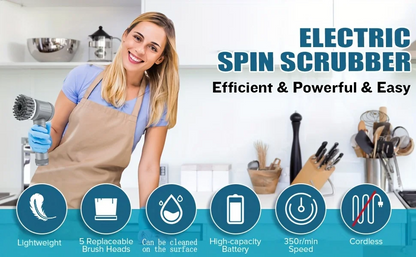 9 In 1 Handheld Kitchen Cleaning Cordless Rotary Scrubber — photo 4