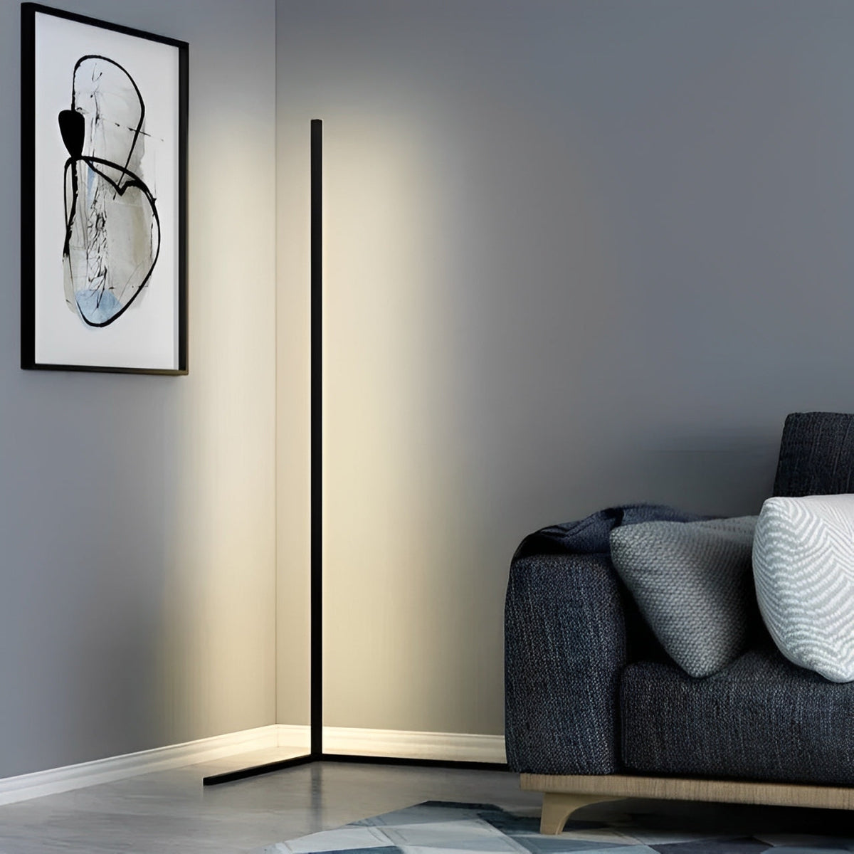 Nordic LED Floor Lamp with Remote, Dimmable RGB and Warm White, 142 cm — photo 5