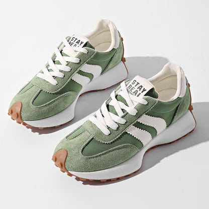 Women's Retro Platform Running Sneakers in Suede for Street Style — photo 1
