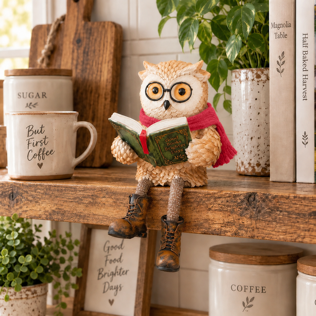 Nordspur | Cute Ornamental Figure of a Reading Owl — photo 1