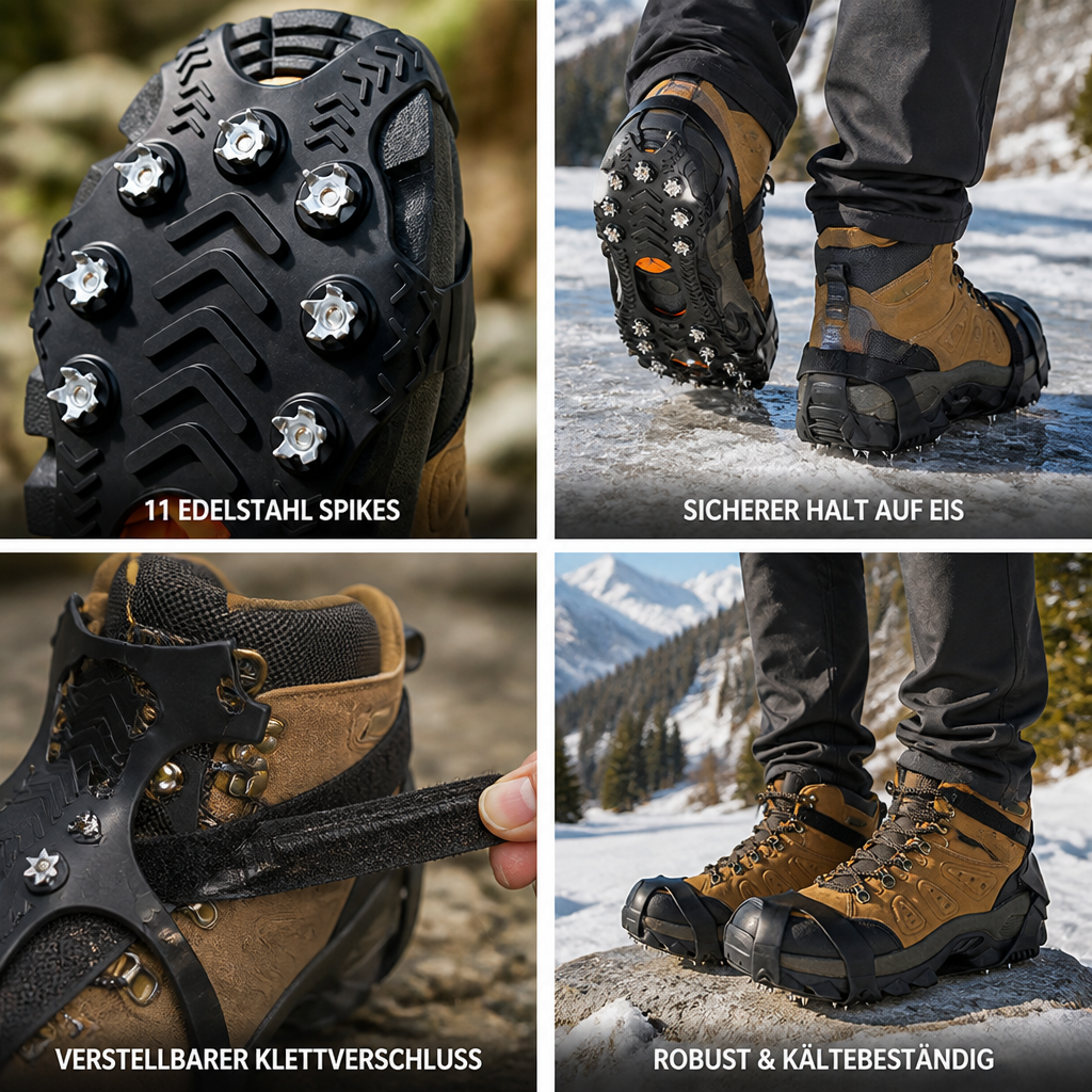11-Spike Stainless Steel Ice Cleats for Shoes and Boots (Pair) — photo 2